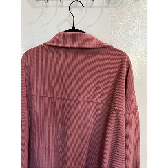 Mauve Pink Button Up Shacket Woman’s Size Large 100% Polyester - Picture 11 of 11